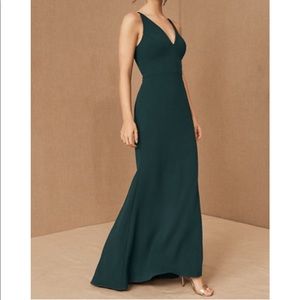 BHLDN Jones V-Neck Crepe Dress